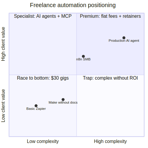 Freelance automation positioning quadrant value vs complexity