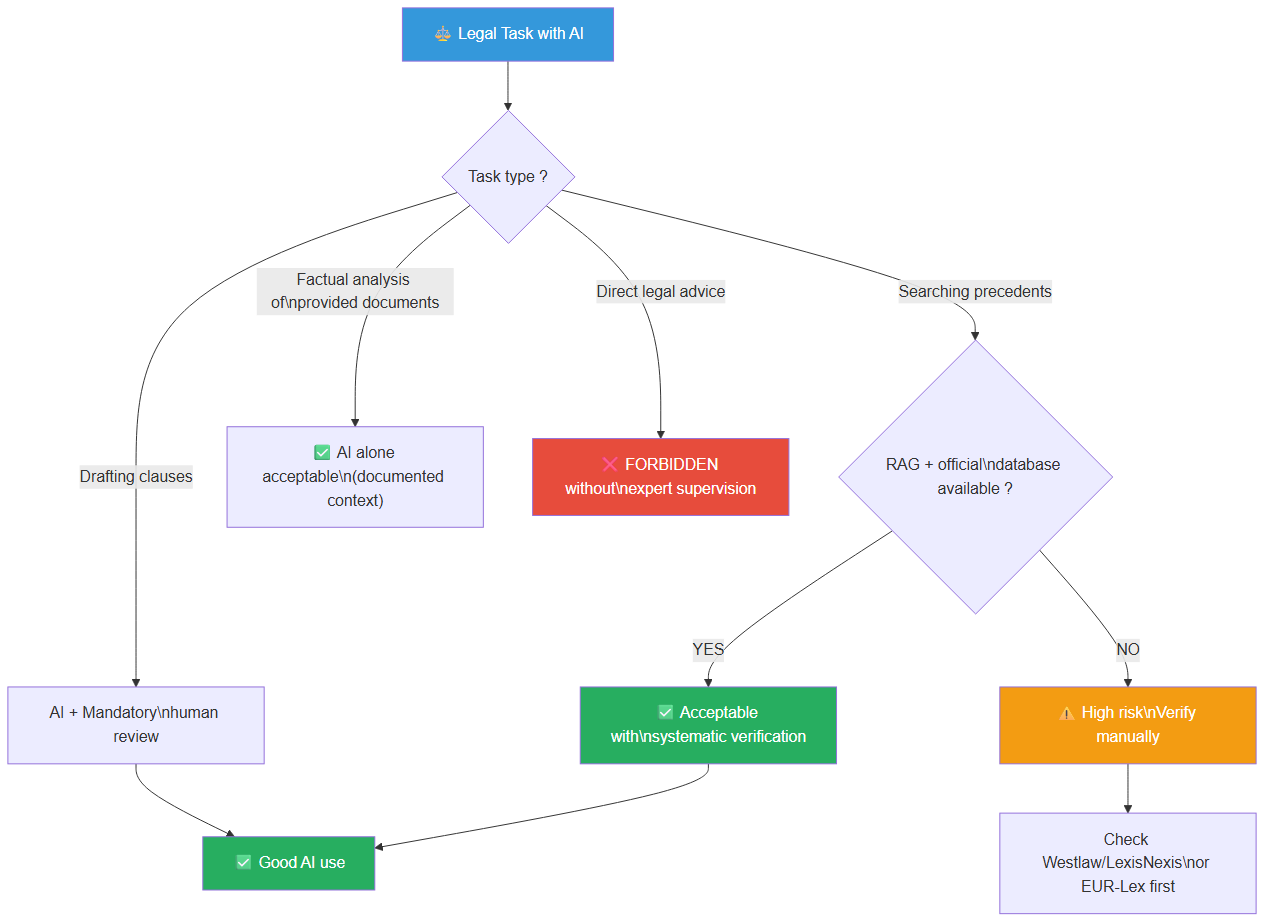 When to use AI for legal tasks: decision tree