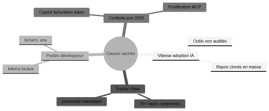 Causes racines de l'exposition supply chain IA